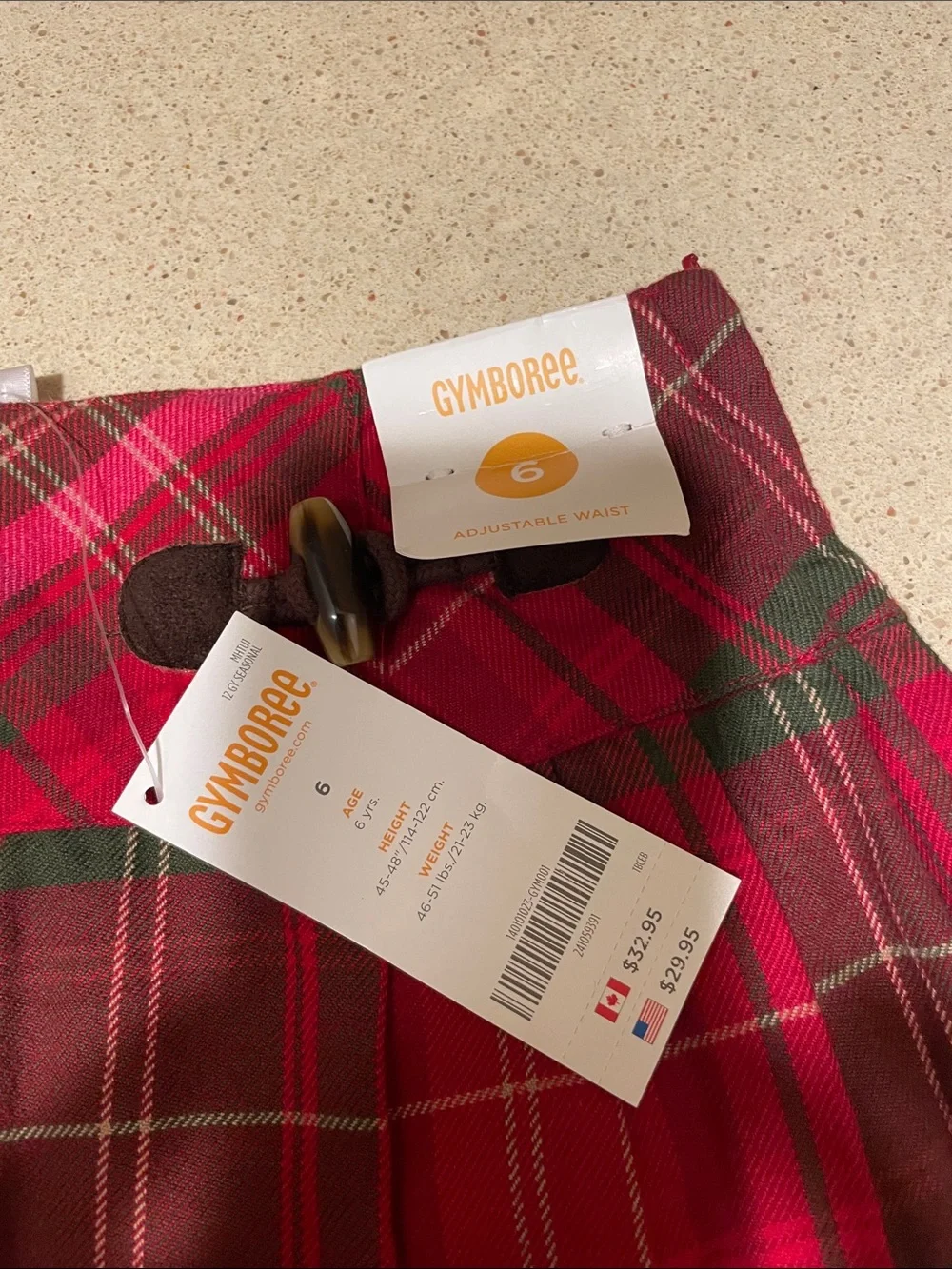 Gymboree Cozy Owl Red Plaid Mini Skirt with Pink & Green Accents